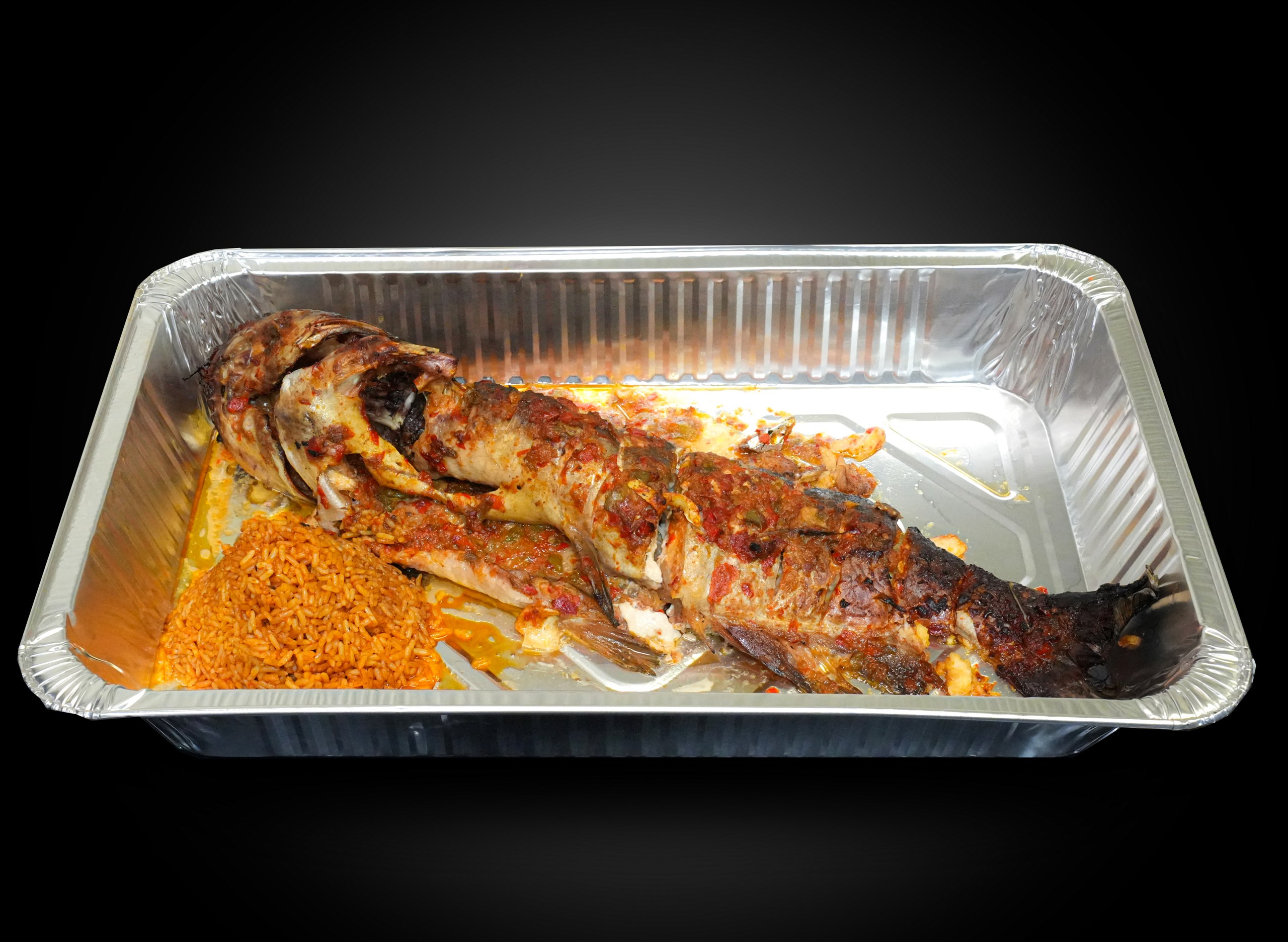 Grilled Fish (Catfish) with Jollof Rice